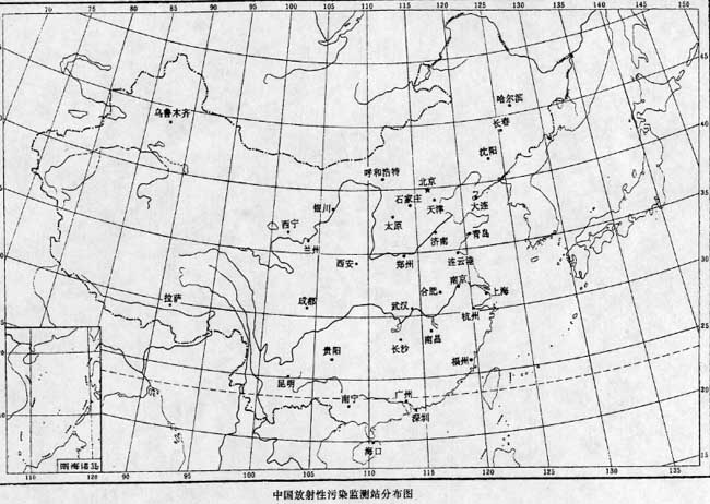 中國放射性污染監(jiān)測站分布圖